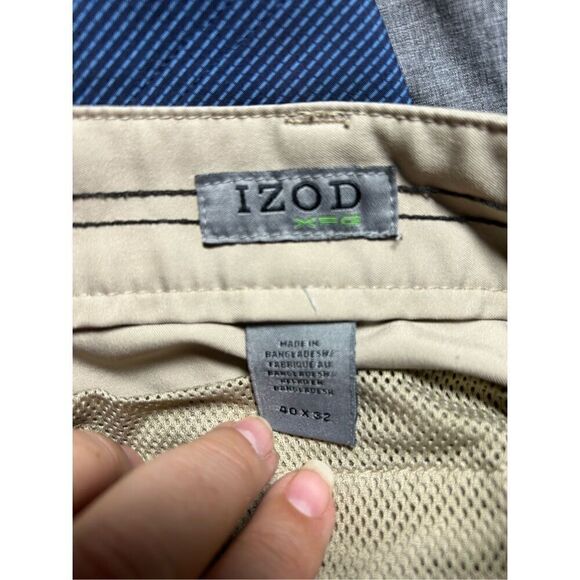 Izod XFG 40 x 32 Tan Kahki Vented Golf Pants - Picture 3 of 3